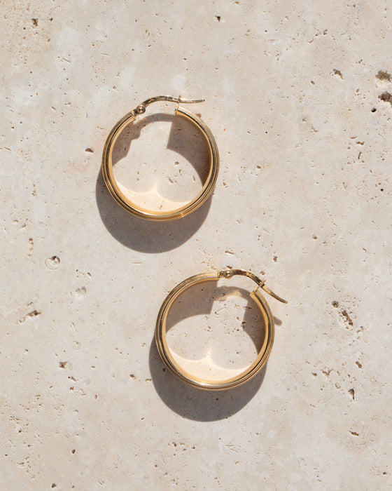 The 14K Ribbed Vacation Hoops