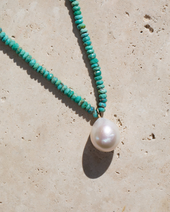 The 14K Pearl & Turquoise Beaded Necklace