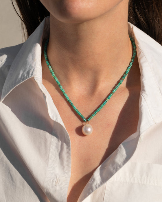 The 14K Pearl & Turquoise Beaded Necklace