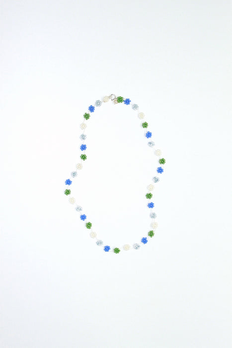 Fiori Beaded Flower Necklace - Mixed Green