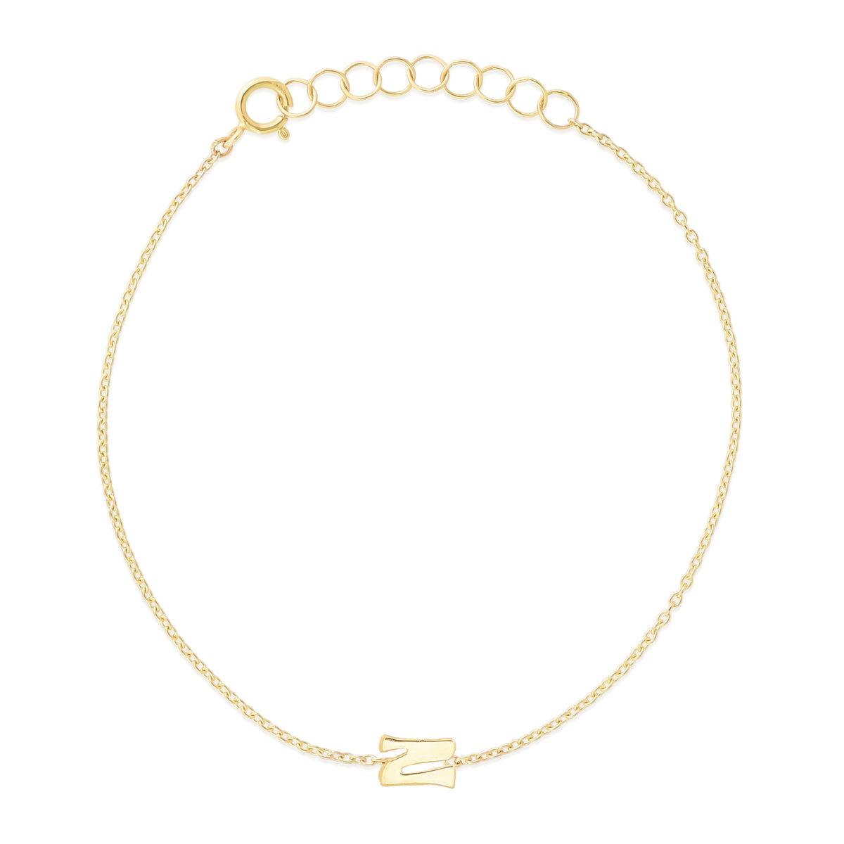 Dainty Diamond Initial Bracelet 14K Gold - 4 Letters | LeMel – LeMel